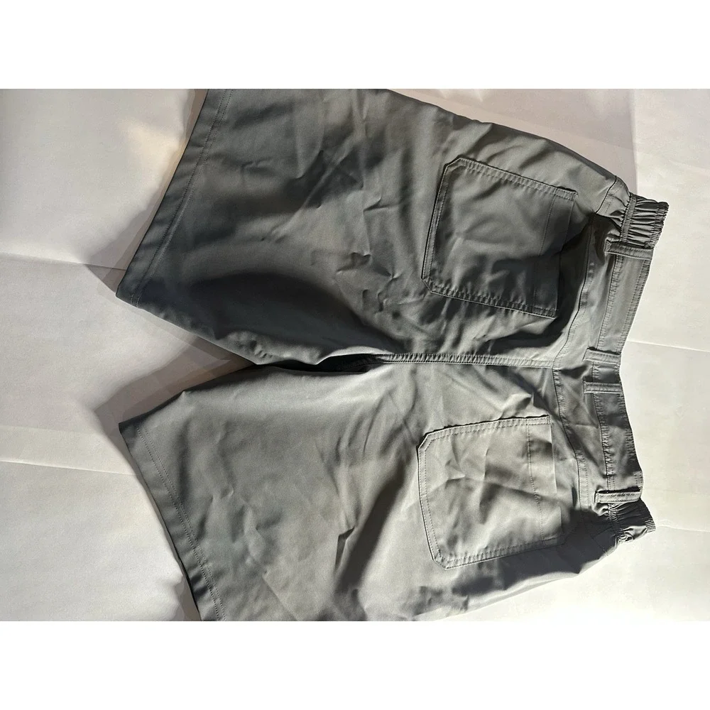 O'Neill Men's Gray Chino Shorts Flat Front Pockets Zip Stretch